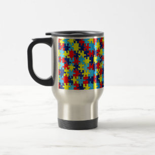 Caneca Térmica Autismo Quebra-cabeça de consciência por Shirley T
