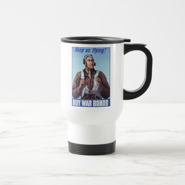 Caneca Térmica Aviadores negros: Serviço Militar de Combate WW2 d (Direita)
