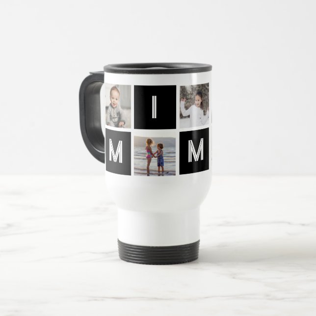 Caneca Térmica Avó Negra 5 Foto Collage Mimi (Frente Esquerda)