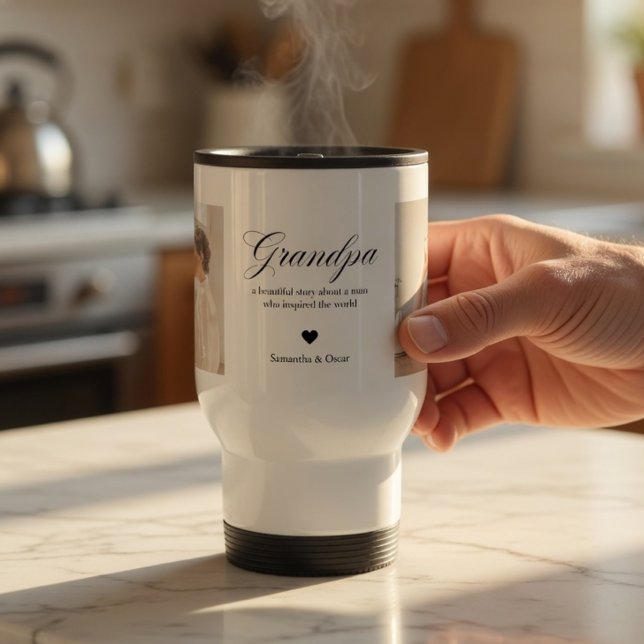 Caneca Térmica Avô Personalizado com Foto Customizada Presente (Criador carregado)