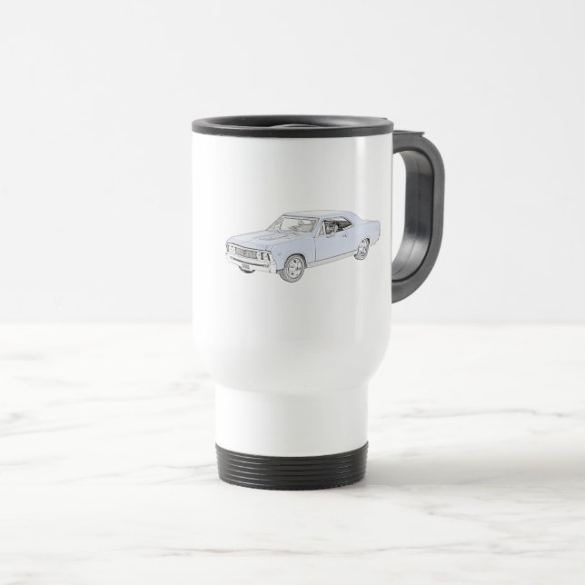 Caneca Térmica Azul Chevy 1967 Chevelle (Frente Esquerda)