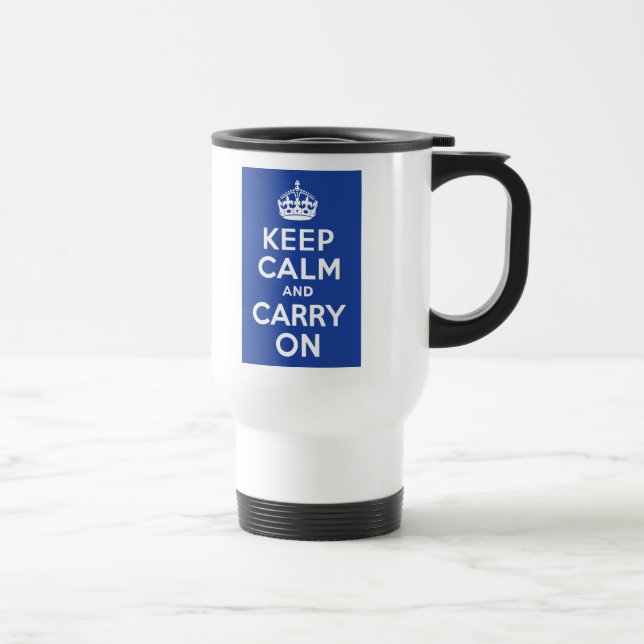 Caneca Térmica Azul Fique Calmo e Continue (Direita)