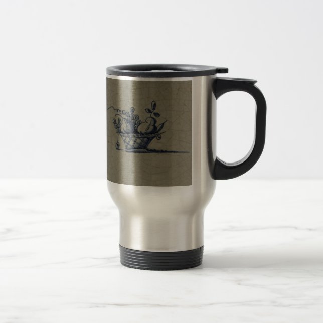 Caneca Térmica Azulejo Azul Delft Clássico - Fruta (Direita)