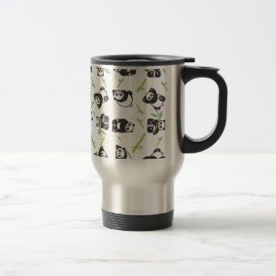 Caneca Térmica azulejo de panda padrão fofo azul