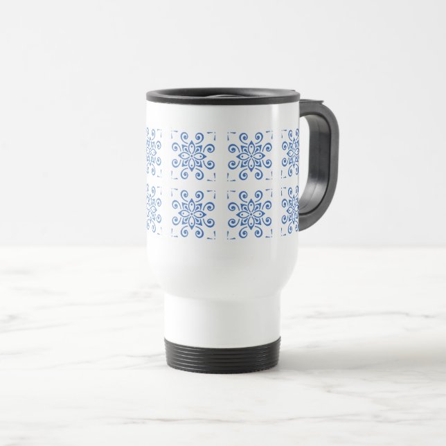 Caneca Térmica Azulejo Simples  (Frente Esquerda)