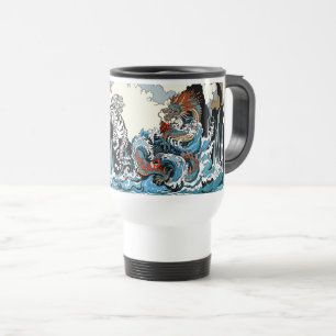 Caneca Térmica Azure Dragon e White Tiger. Ilustração