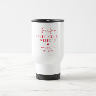 Caneca Térmica Bachelorette Vermelha Moderna Personalizada