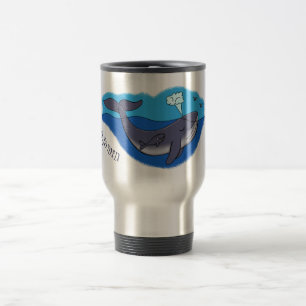 Caneca Térmica Baleia e caricatura branca de vitelo