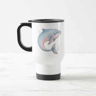 Caneca Térmica Baleia Jubarte Bebê em Aquarela Pastel para Berçár