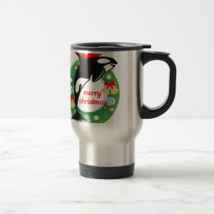 Caneca Térmica baleia matadora de natal alegre