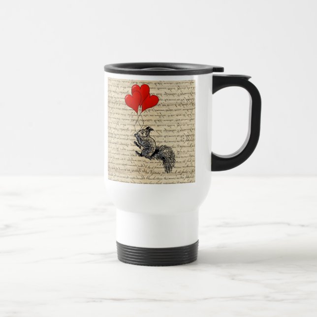 Caneca Térmica Balões de esquilo e coração (Direita)