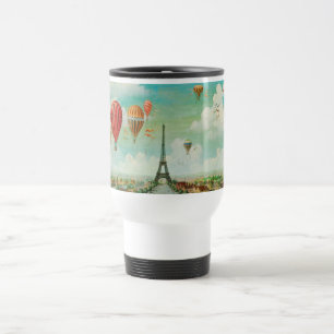 Caneca Térmica Balões do vintage de PixDezines/Eiffel/Paris