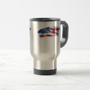 Caneca Térmica Bandeira americana do curso patriótico da escova