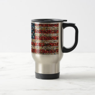 Caneca Térmica bandeira americana grunge