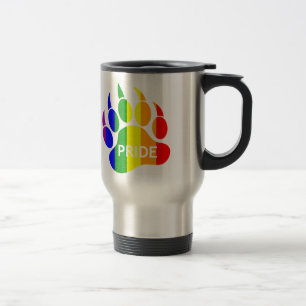 Caneca Térmica Bandeira Arco-íris Pata de Urso Visão Limpa e Agra