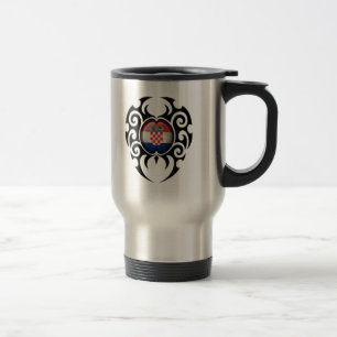 Caneca Térmica Bandeira croata rachada tribal preta