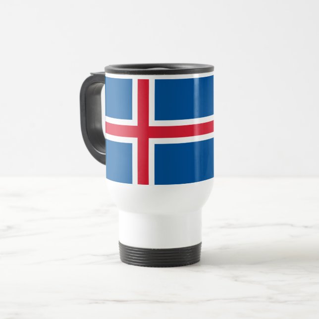 Caneca Térmica Bandeira da Islândia (Frente Esquerda)