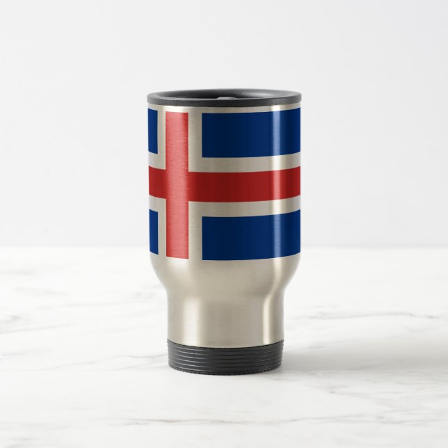 Caneca Térmica Bandeira da Islândia (Centro)