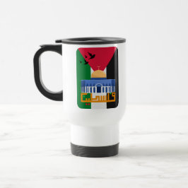 Caneca Térmica Bandeira da Palestina com texto em árabe