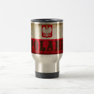 Caneca Térmica Bandeira da Polônia Grunge