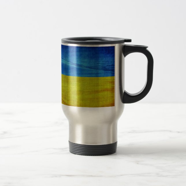 Caneca Térmica Bandeira da Ucrânia Estilizada (Direita)