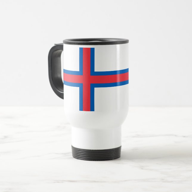 Caneca Térmica Bandeira das Ilhas Faroé (Frente Esquerda)