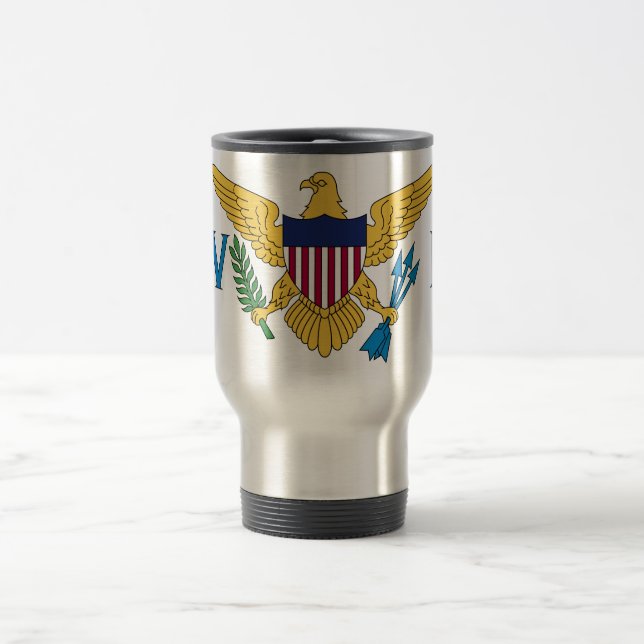 Caneca Térmica Bandeira das Ilhas Virgens dos Estados Unidos (Centro)