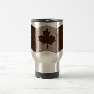 Caneca Térmica Bandeira de Canadá do Couro-Olhar