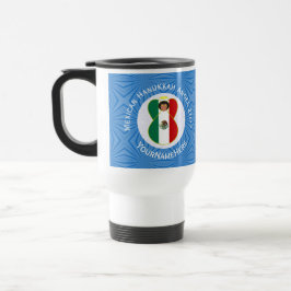 Caneca Térmica Bandeira de Hanukkah do Anjo Mexicano Personalizad