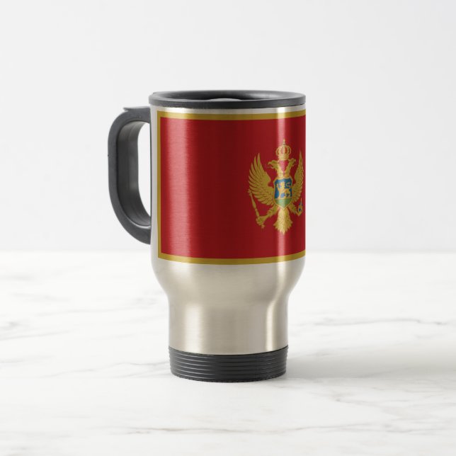 Caneca Térmica Bandeira de Montenegro (Frente Esquerda)