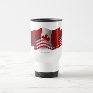 Caneca Térmica Bandeira de ondulação Canadense-Americana