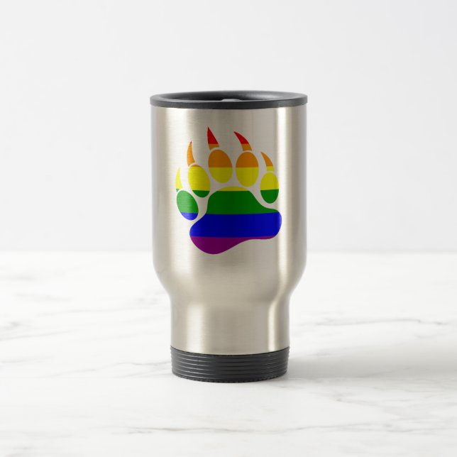 Caneca Térmica Bandeira do Arco-íris da Pata de Urso (Centro)