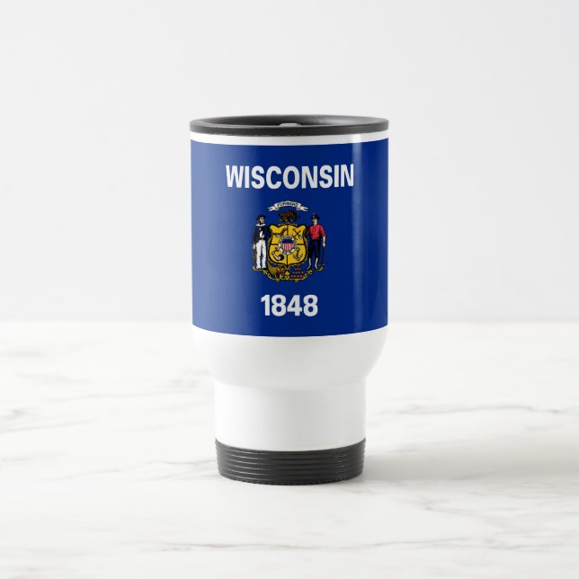 Caneca Térmica Bandeira do Estado de Wisconsin (Centro)