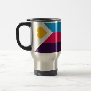 Caneca Térmica Bandeira do orgulho da poliamoria tricolor do Slip