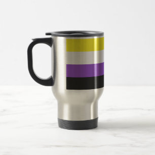 Caneca Térmica Bandeira do Orgulho Não Binário SlipperyJoe's amar