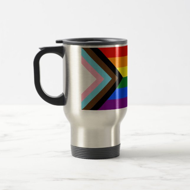 Caneca Térmica Bandeira do Orgulho Progressivo de SlipperyJoe sei (Esquerda)