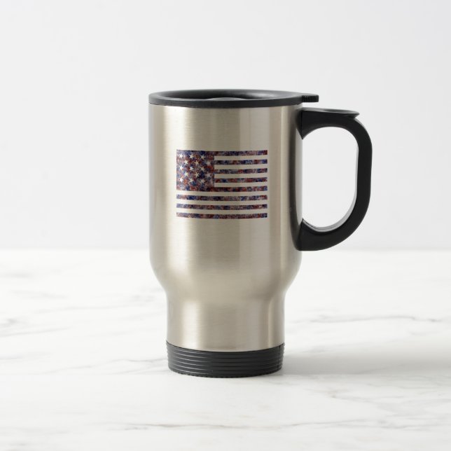 Caneca Térmica Bandeira dos EUA com 15 Estrelas (Direita)