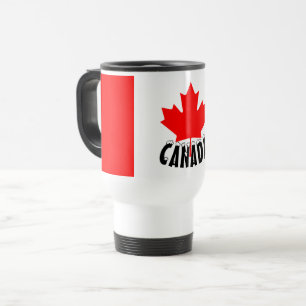 Caneca Térmica Bandeira vermelha brilhante de Canadá da folha de