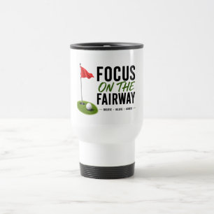 Caneca Térmica Bandeira Vermelha de Golfe Tipografia de Design de