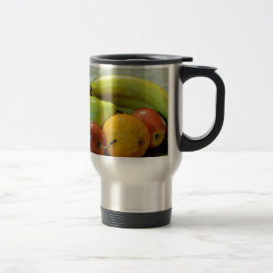 Caneca Térmica Bandeja colorida de frutas, Laranja, maçã, pera,