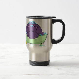 Caneca Térmica Banhando o hipopótamo roxo