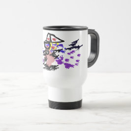 Caneca Térmica Barco de verão e peixe