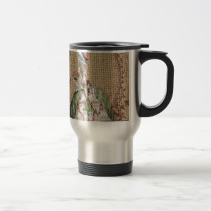 Caneca Térmica barroco francês country burlap Maria Antonieta