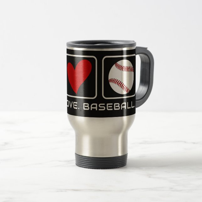 Caneca Térmica Basebol de texto e cor personalizado (Frente Esquerda)