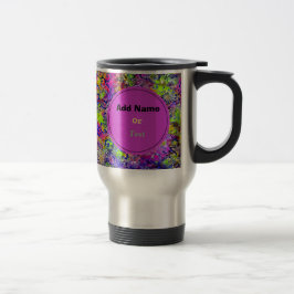 Caneca Térmica Batik Étnico Cute Purple Verde Bali Personalizado