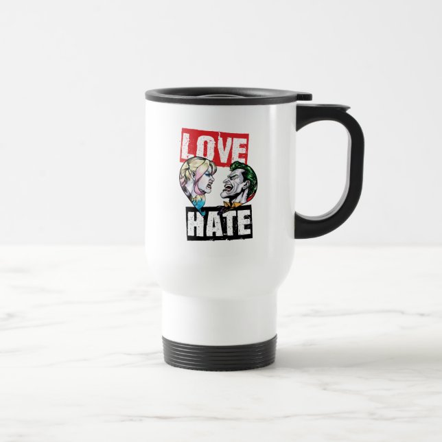 Caneca Térmica Batman | Harley Quinn & Joker Love/Hate (Direita)