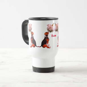 Caneca Térmica Beagle Puppy White Rose Cachorro Bonito Personaliz