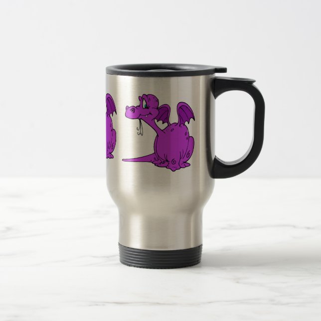 Caneca Térmica Bebê roxo bonito do dragão (Direita)