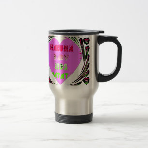 Caneca Térmica Bebês Corações Rosa Hakuna Matata Bebê Crianças De