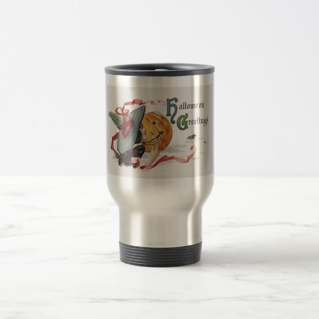 Caneca Térmica Beijo de Bruxa de Halloween: Jack o Lantern Mágico (Centro)